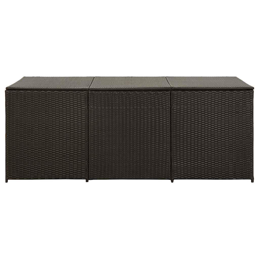 vidaXL Garden Storage Box 283 L Poly Rattan Black