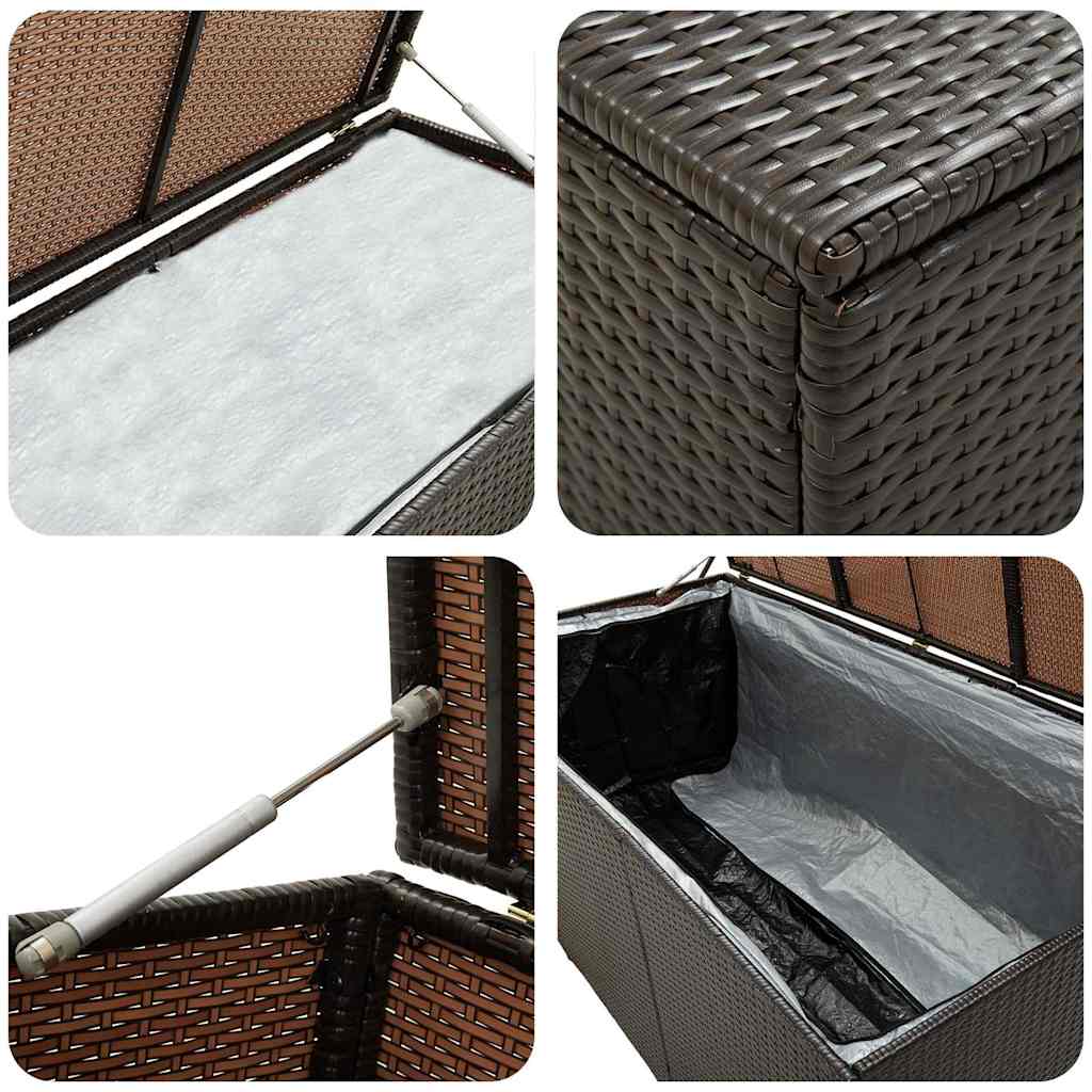 vidaXL Garden Storage Box 283 L Poly Rattan Black