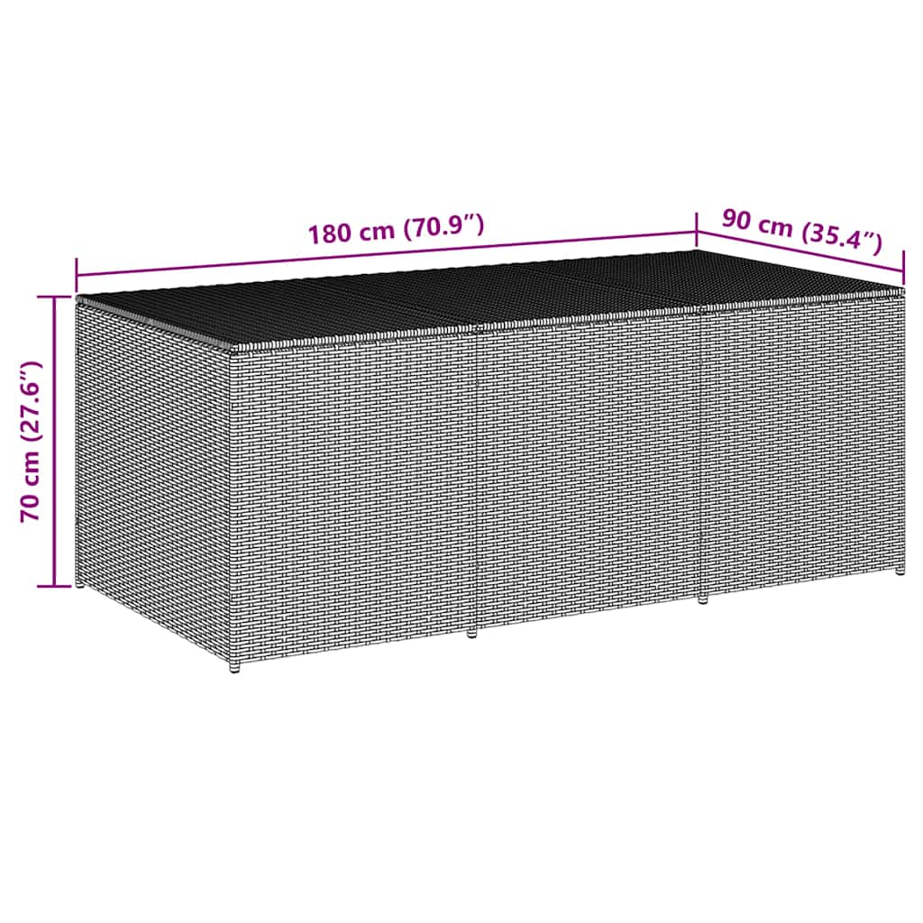 vidaXL Garden Storage Box 283 L Poly Rattan Black