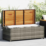 vidaXL Opbergbankje 100x50x52 cm poly rattan en acaciahout zwart