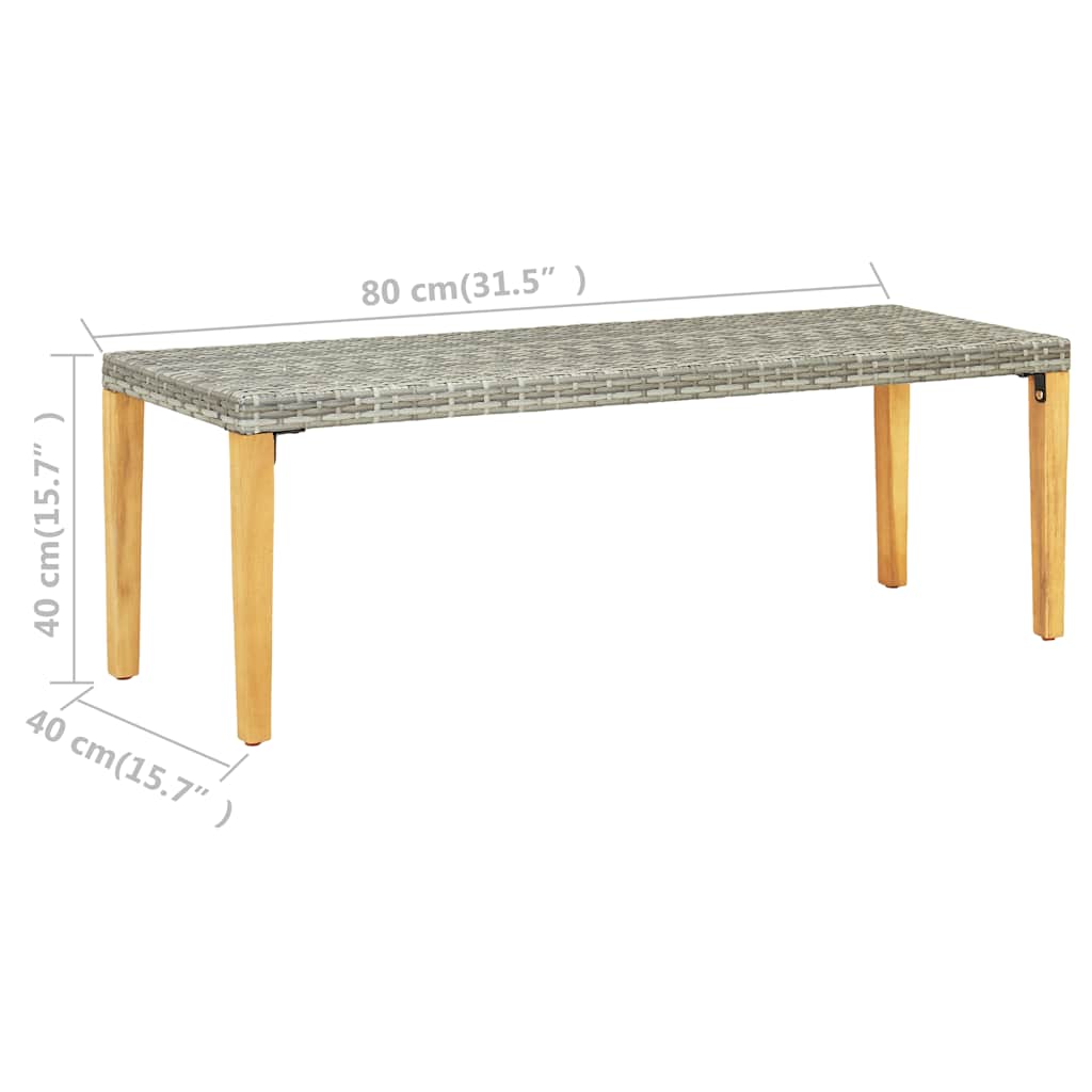 vidaXL Tuinbank 80 cm poly rattan zwart