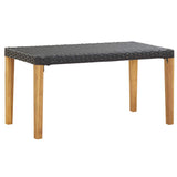 vidaXL Garden bench 120 cm poly rattan and solid acacia wood black