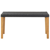 vidaXL Garden bench 120 cm poly rattan and solid acacia wood black