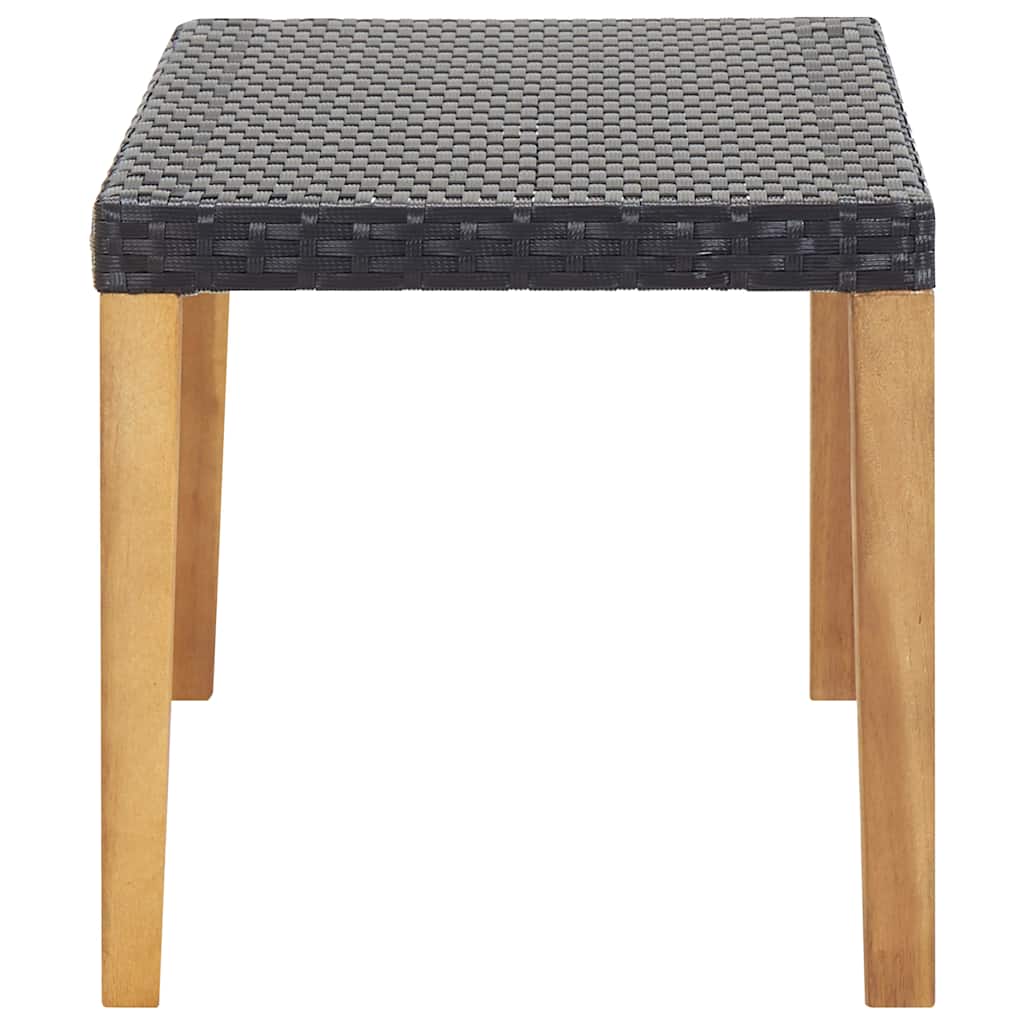 vidaXL Garden bench 120 cm poly rattan and solid acacia wood black