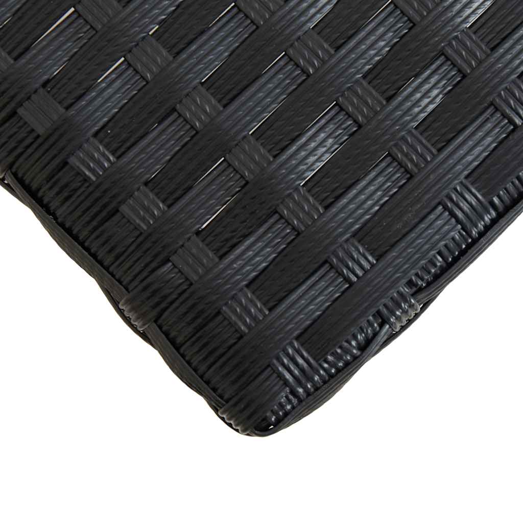 vidaXL Garden bench 120 cm poly rattan and solid acacia wood black