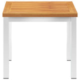 vidaXL Garden Side Table 45x45x38 cm Solid Acacia Wood Stainless Steel