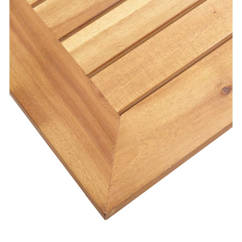 vidaXL Garden Side Table 45x45x38 cm Solid Acacia Wood Stainless Steel