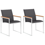 vidaXL Tuinstoelen 4 st textileen en roestvrij staal grijs