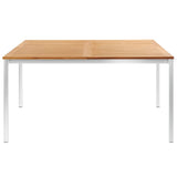 vidaXL Tuintafel 140x80x75 cm massief teakhout en roestvrij staal