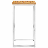 vidaXL Barstoelen 2 st massief acaciahout en roestvrij staal