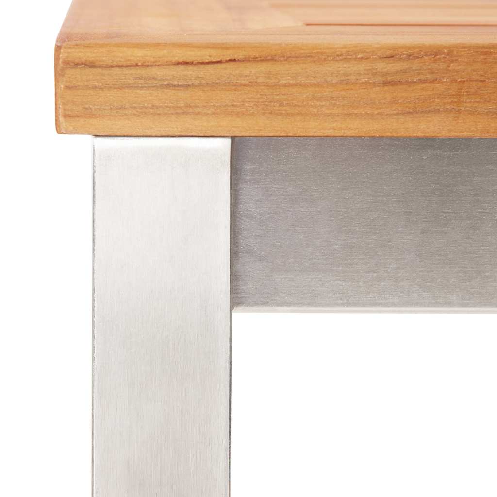 vidaXL Barstoelen 2 st massief acaciahout en roestvrij staal