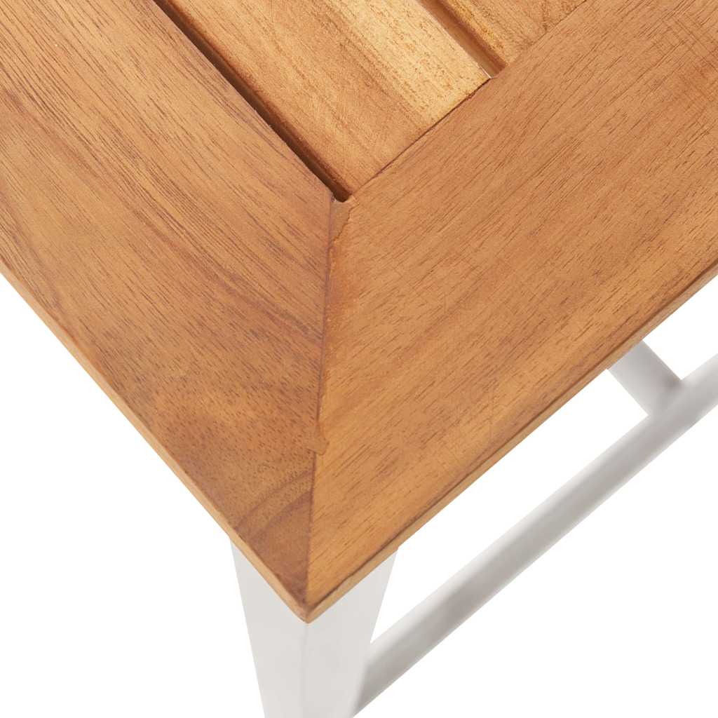 vidaXL Barstoelen 2 st massief acaciahout en roestvrij staal