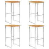 vidaXL Barstoelen 2 st massief acaciahout en roestvrij staal