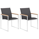 vidaXL Tuinstoelen 4 st textileen en roestvrij staal grijs