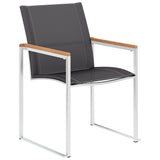 vidaXL Tuinstoelen 4 st textileen en roestvrij staal grijs