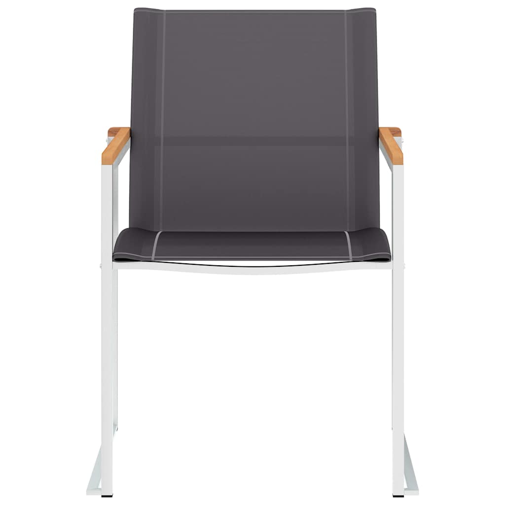 vidaXL Tuinstoelen 4 st textileen en roestvrij staal grijs