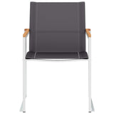vidaXL Tuinstoelen 4 st textileen en roestvrij staal grijs
