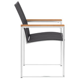 vidaXL Tuinstoelen 4 st textileen en roestvrij staal grijs