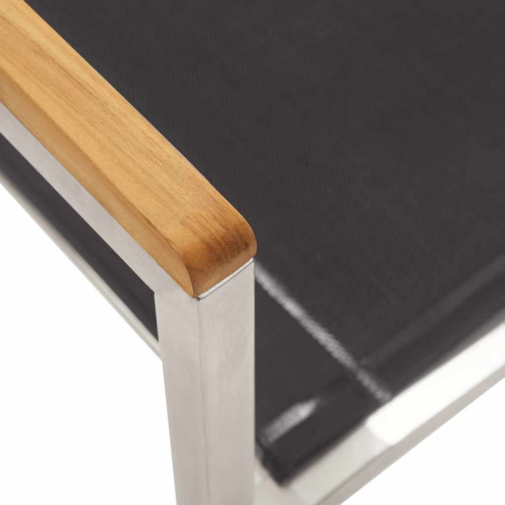 vidaXL Tuinstoelen 4 st textileen en roestvrij staal grijs