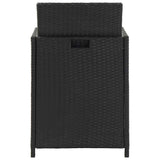 vidaXL 5-delige Tuinset met kussens poly rattan zwart