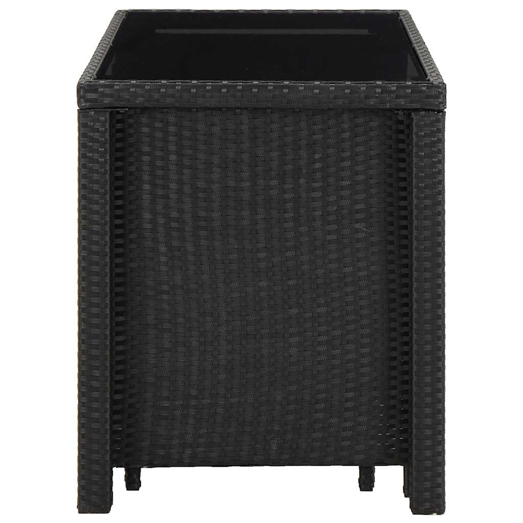 vidaXL 5-delige Tuinset met kussens poly rattan zwart
