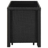 vidaXL 5-delige Tuinset met kussens poly rattan zwart