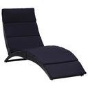 vidaXL Ligbed inklapbaar met kussen poly rattan bruin