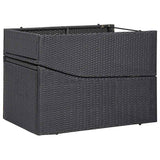 vidaXL Sun Lounger with Cushion Poly Rattan Black