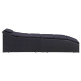 vidaXL Sun Lounger with Cushion Poly Rattan Black