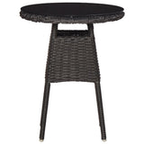 vidaXL 3-delige Bistroset met kussens poly rattan zwart