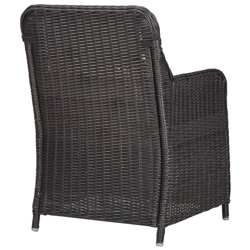 vidaXL 3-delige Bistroset met kussens poly rattan zwart