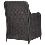 vidaXL 3-delige Bistroset met kussens poly rattan zwart