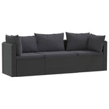 vidaXL 9-piece Poly Rattan Lounge Set with Cushions Black