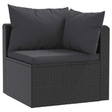 vidaXL 9-piece Poly Rattan Lounge Set with Cushions Black