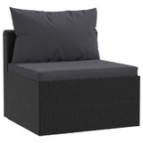 vidaXL 9-piece Poly Rattan Lounge Set with Cushions Black