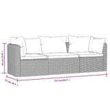 vidaXL 9-piece Poly Rattan Lounge Set with Cushions Black