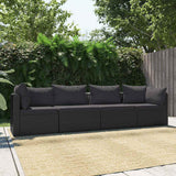 vidaXL 9-piece Poly Rattan Lounge Set with Cushions Black