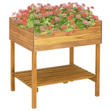 vidaXL Raised Planter 78.5x58.5x78.5 cm Solid Acacia Wood