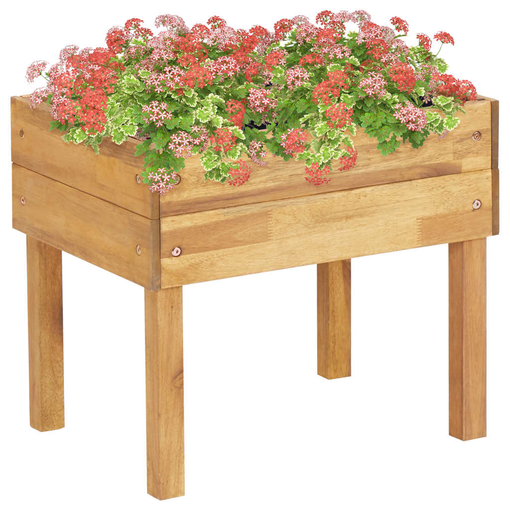 vidaXL Raised Planter 78.5x58.5x78.5 cm Solid Acacia Wood