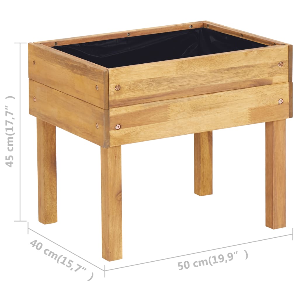 vidaXL Raised Planter 78.5x58.5x78.5 cm Solid Acacia Wood