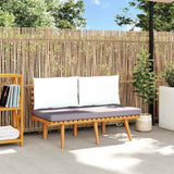 vidaXL Banquette de jardin à 2 boutons avec coussins en acacia massif