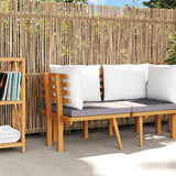 vidaXL Banquette de jardin à 2 boutons avec coussins en acacia massif