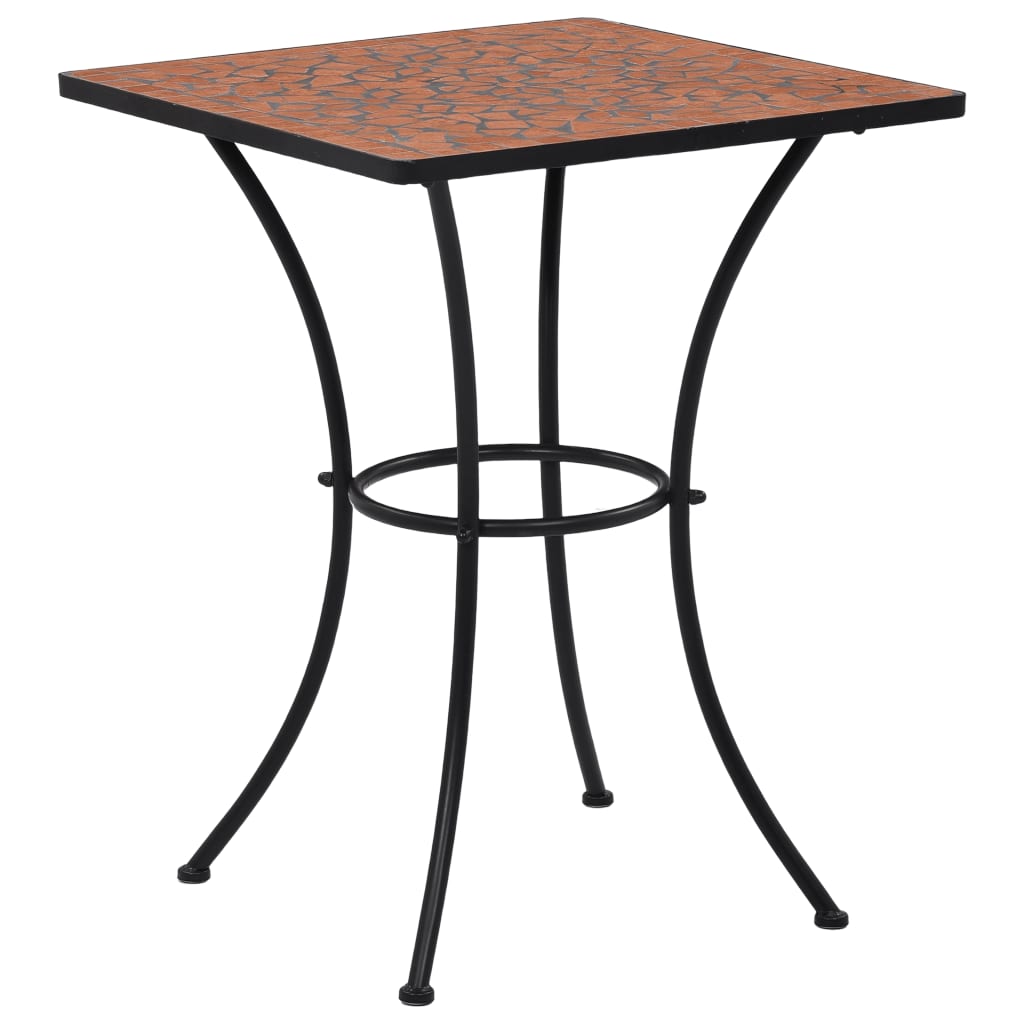 vidaXL Bistrotafel mozaïek Ø50x70 cm keramiek terracottakleurig