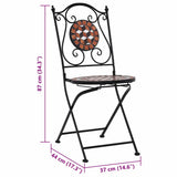 vidaXL Bistro Chairs mosaic 2 pcs ceramic brown