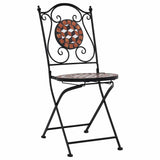 vidaXL Bistro Chairs mosaic 2 pcs ceramic brown