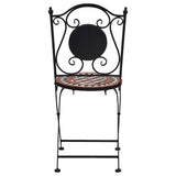 vidaXL Bistro Chairs mosaic 2 pcs ceramic brown