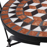 vidaXL Bistro Chairs mosaic 2 pcs ceramic brown