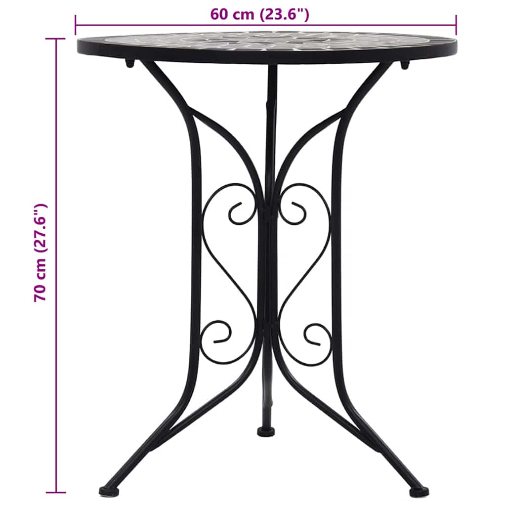 vidaXL Bistro Table mosaic 60 cm ceramic brown