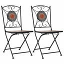vidaXL Bistro Chairs mosaic 2 pcs ceramic brown