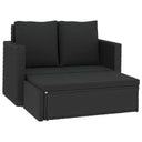 vidaXL 2-delige Loungeset met kussens poly rattan bruin